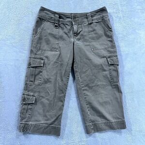 Ocean Pacific Shorts Womens 9 Bermuda‎ Cargo Capri Pants Green Cotton